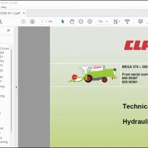 CLAAS Combines MEGA 370 - 350 Hydraulic Technical Systems Manual - PDF DOWNLOAD